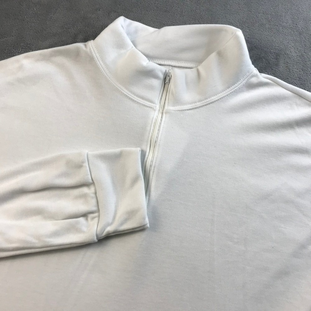 Polarmax Men's 2XL White Quarter Zip Base Layer Pullover‎ Shirt Mock Neck USA
